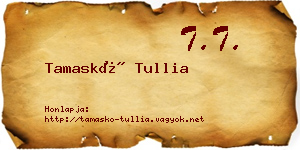 Tamaskó Tullia névjegykártya